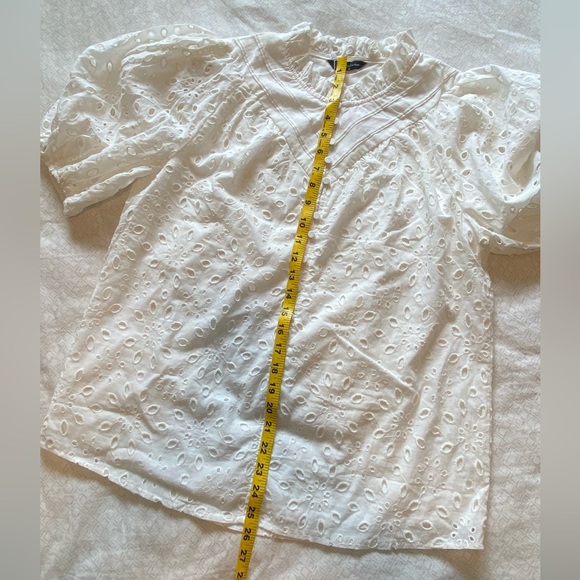 NWT PrettyGarden white eyelet short sleeve top - Picture 11 of 16